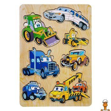 Мамалюк - Пазл деревянный вкладыш Машинки 7 элементов Ubumblebees Ubumblebees RT2-PSD058