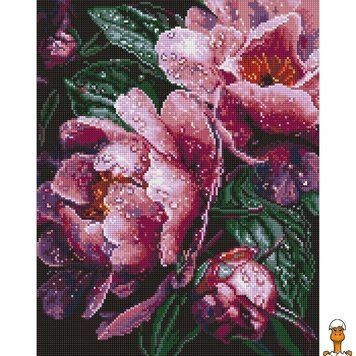 Мамалюк - Алмазная мозаика Розовые пионы под дождем &copy;art_selena_ua AMO8363 40х50 см Идейка идейка RT2-AMO8363