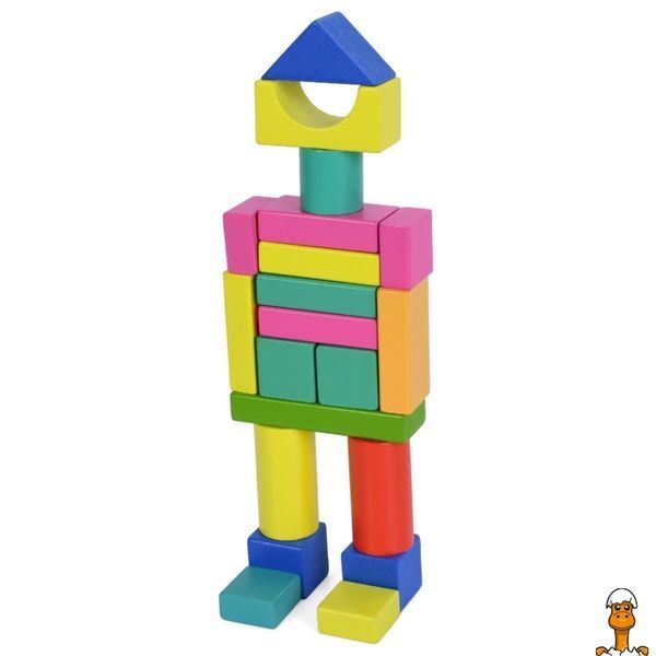 Мамалюк - Деревянная детская игрушка городок 24 блока Limo Toy Limo Toy RT2-MD-0938-1