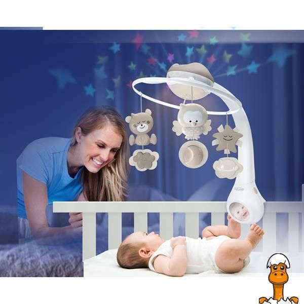Мамалюк - Музичний мобіль із проектором Infantino 3 в 1 сірий (004915I) Infantino A4-004915I