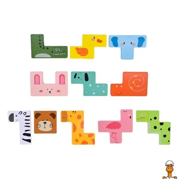 Мамалюк - Деревянная логическая игра Animal Tetris с заданиями 11 фигур животных Bambi Bambi RT2-C9405