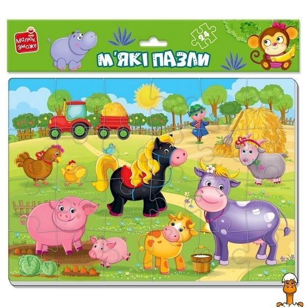 Мамалюк - Мягкие развивающие пазлы Ферма 24 детали A4 Vladi Toys Vladi Toys RT2-VT1102-18