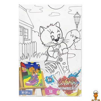 Мамалюк - Картина за номерами для дітей Стильний котик CBN-02-10 31х21 см Danko Toys Danko Toys RT2-CBN-02-10
