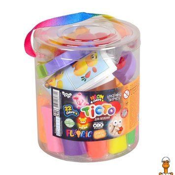 Мамалюк - Тесто для лепки 22 цвета флуоресцентное Danko Toys Danko Toys RT2-TMD-FL-22-01U