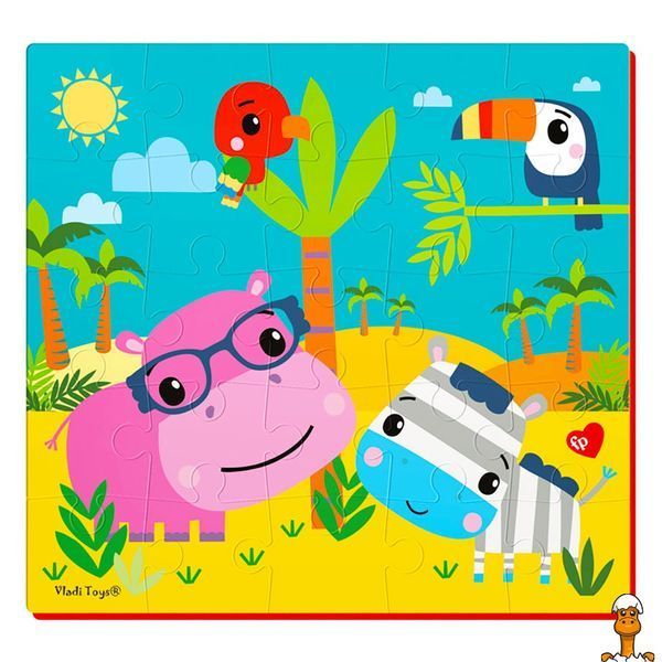 Мамалюк - Дитячий м'який пазл бегемот та зебра 25 елементів Vladi Toys Vladi Toys RT2-VT1109-04