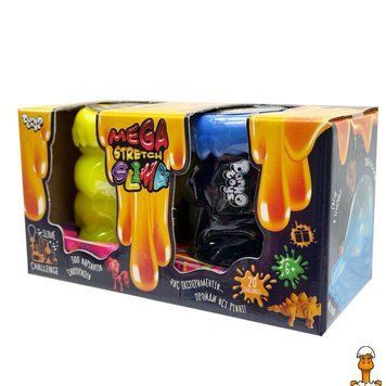 Мамалюк - Слайм Mega Stretch 2 банки жовто-синій Danko Toys Danko Toys RT2-SLM-11-01U-YELLOW-BLUE