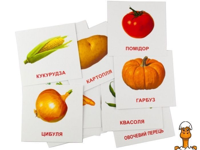 Мамалюк - Дитячі розвиваючі картки Овочі 110х110 мм українська англійська мова ЗІРКА ЗІРКА RT2-286287