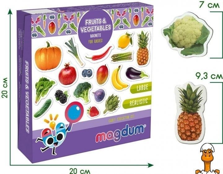 Мамалюк - Набір магнітів Фрукти і овочі дитячий Magdum Magdum RT2-ML4031-15-EN