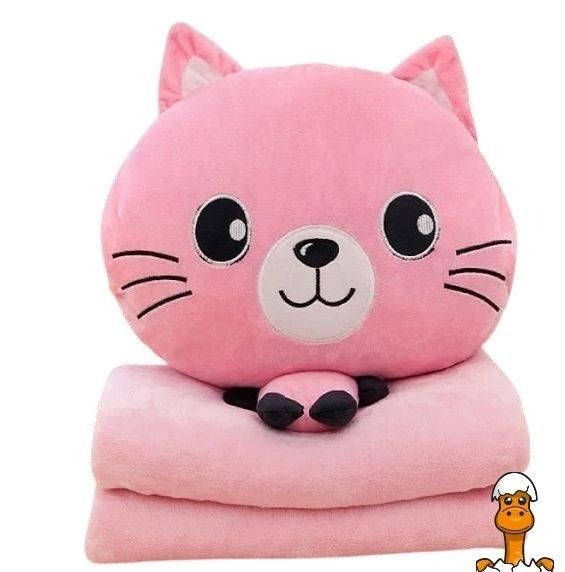 Мамалюк - Дитяча м'яка іграшка кішечка з пледом 40 см Bambi Bambi RT2-L1128-PINK