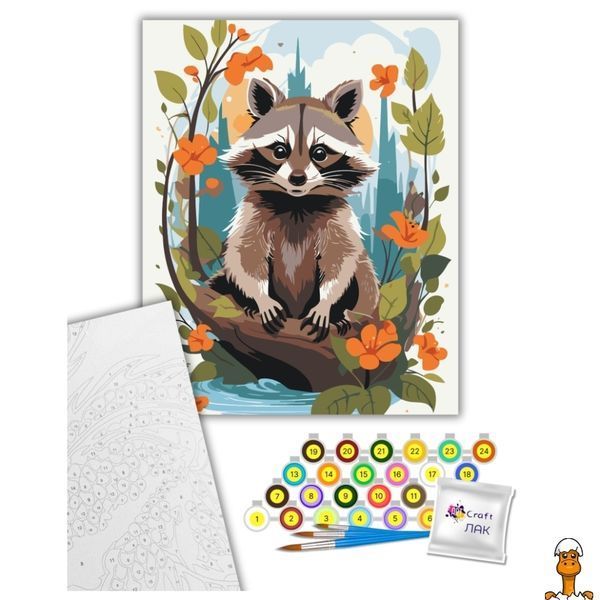 Мамалюк - Картина по номерам енот 40х50 см Art Craft Art Craft RT2-11596-AC