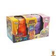 Маса для ліплення 2 в 1 Mega Stretch Slime та Fluffy Slime помаранчево-фіолетова Danko Toys