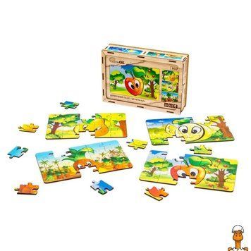 Мамалюк - Дерев'яний пазл Фрукти 4 в 1 80 елементів PuzzleOK PuzzleOK RT2-PUZ-84681