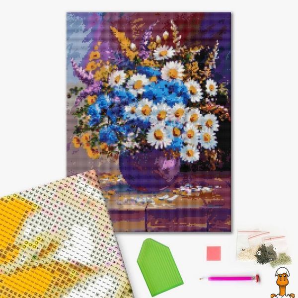 Мамалюк - Алмазна мозаїка Волошковий букет 40х50 см Brushme Brushme RT2-DBS1009