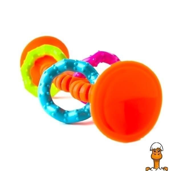 Мамалюк - Прорезыватель-погремушка на присосках Fat Brain Toys pipSquigz Loops оранжевый (F165ML) Fat Brain Toys A4-F165ML