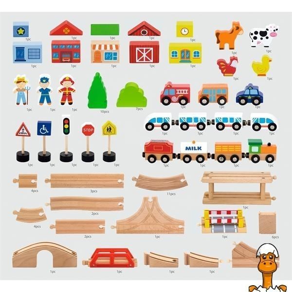Мамалюк - Іграшкова залізниця Viga Toys дерев'яна 90 ел. (50998) Viga Toys A4-50998