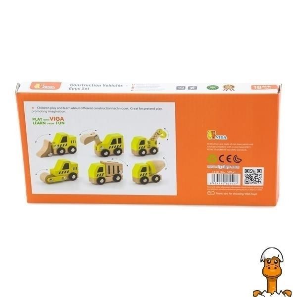 Мамалюк - Набір машинок Viga Toys Будтехніка 6 шт. (50541) Viga Toys A4-50541