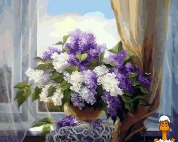 Мамалюк - Картина за номерами. Brushme Бузок біля вікна GX8260 40х50 см Brushme RT2-GX8260