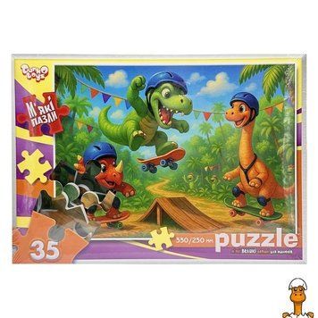 Мамалюк - М'які дитячі пазли Динозаври на скейтах 35 елементів Danko Toys Danko Toys RT2-S35-11-14
