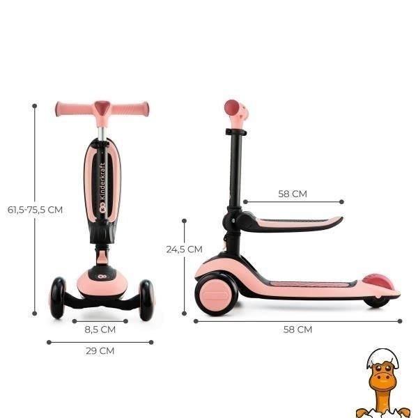 Мамалюк - Самокат Kinderkraft Halley розовый (KRHALL00PNK0000) Kinderkraft A4-KRHALL00PNK0000