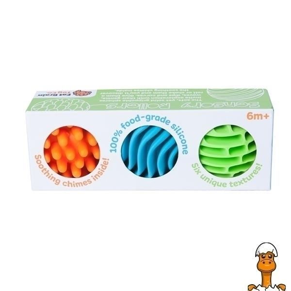 Мамалюк - Прорізувач-брязкальце Fat Brain Toys Sensory Rollers Сенсорні кулі 3 шт. (F161ML) Fat Brain Toys A4-F161ML