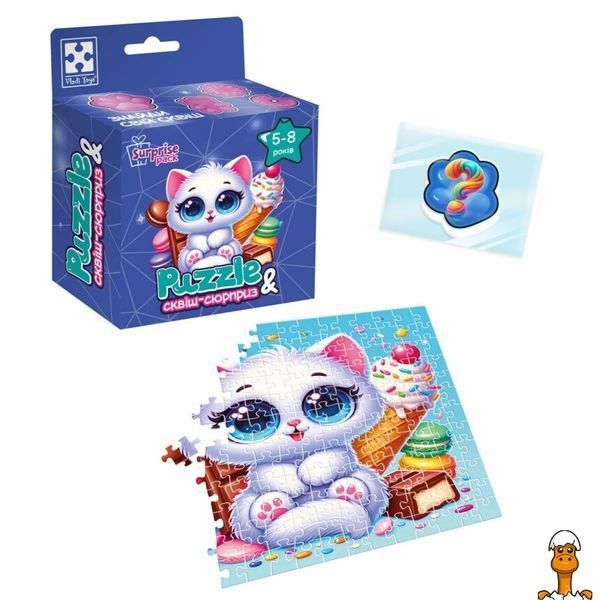 Мамалюк - Пазлы детские с сюрпризом Белый котенок 180 деталей Vladi Toys Vladi Toys RT2-VT8030-03