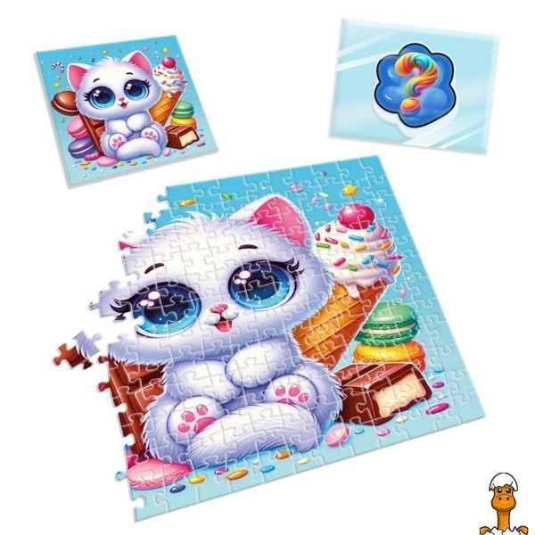 Мамалюк - Пазлы детские с сюрпризом Белый котенок 180 деталей Vladi Toys Vladi Toys RT2-VT8030-03