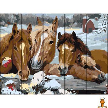 Мамалюк - Картина за номерами по дереву Коні ASW052 30х40 см Art Story Art Story RT2-ASW052