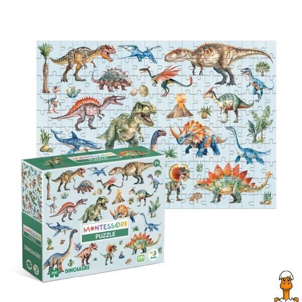 Мамалюк - Пазл Монтессори Динозавры 200 элементов DoDo Toys DoDo Toys RT2-300631