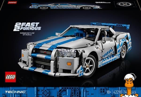 Мамалюк - Конструктор LEGO Technic Двойной форсаж Автомобиль Nissan Skyline GT-R (R34) 1410 деталей (42210) LEGO A4-42210