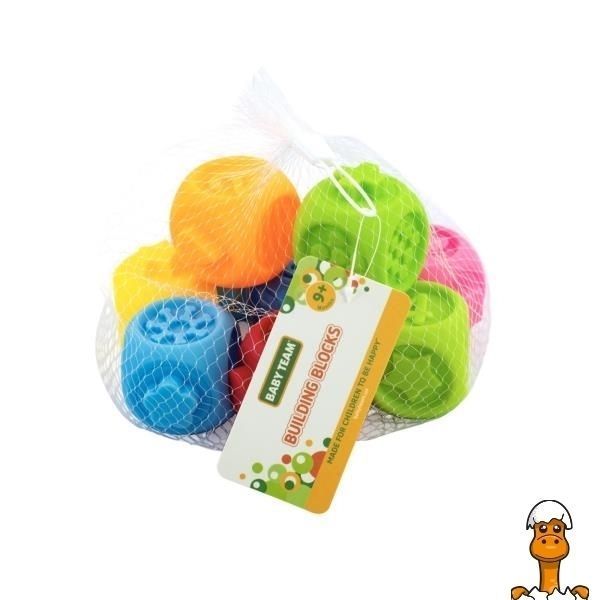 Мамалюк - Дитячі кубики Baby Team тактильні 10 шт. (8875) BABY TEAM A4-8875