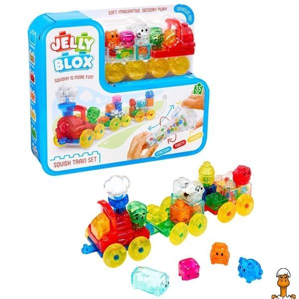 Мамалюк - Сенсорний конструктор Поїзд 937685 35 м&rsquo;яких елементів Jelly Blox Jelly Blox RT2-937685