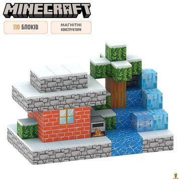 Мамалюк - Дитячий магнітний конструктор Minecraft Цегляний будинок в зимі з 110 блоків MNC MNC M5-MNC-110Z