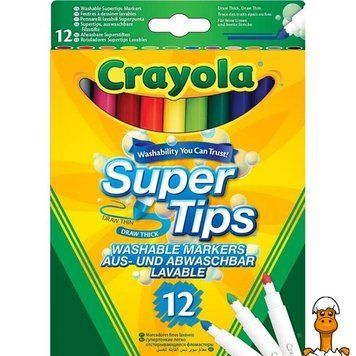 Мамалюк - Набір фломастерів Crayola Markers тонка лінія 12 кольорів (7509) Crayola A4-7509