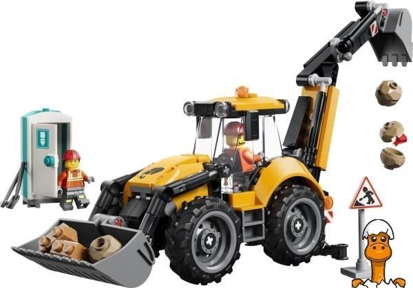 Мамалюк - Конструктор LEGO&reg; City Жовтий екскаватор-навантажувач - Будівельна іграшка 301 деталей (60480) LEGO A4-60480