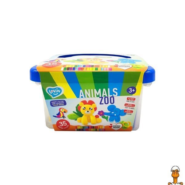 Мамалюк - Дитячий набір для ліплення із тістом Zoo animals box Lovin Lovin RT2-41221