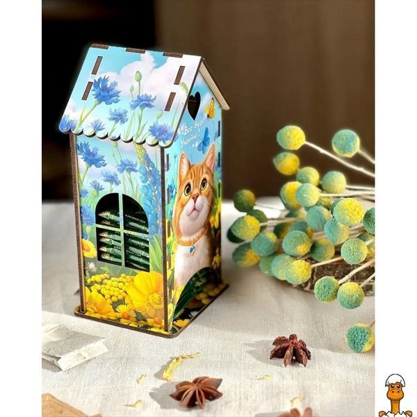 Мамалюк - Дерев'яний чайний будиночок Рудий котик для дітей Ubumblebees Ubumblebees RT2-PSF156