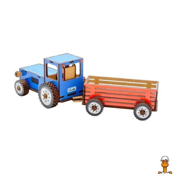 Мамалюк - Деревянный 3D конструктор Трактор 69 деталей PuzzleOK PuzzleOK RT2-PUZ-00933