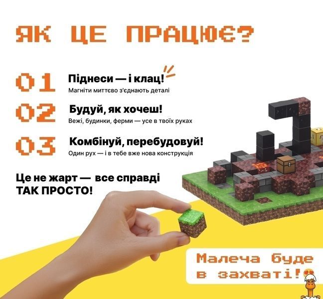 Мамалюк - Магнітний конструктор Майнкрафт Розбита пекельна брама з 190 блоків Mindcraft Mindcraft M5-MC-055