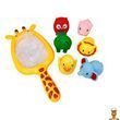 Игровой набор для ванны с сачком 6 игрушек Mega Zayka