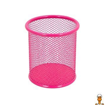 Мамалюк - Склянка для ручок 562001-Pink металева кругла 9,5х7,5см. Leader Leader RT2-562001-PINK