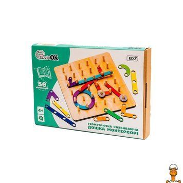 Мамалюк - Геометрична дошка Монтессорі розвиваюча 56 комбінацій PuzzleOK PuzzleOK RT2-PUZ-27260