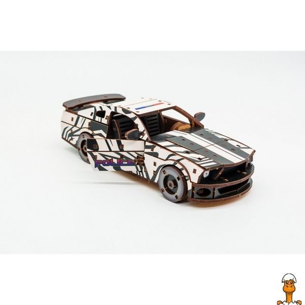Мамалюк - Дерев'яний 3D конструктор Muscle car GT 162 деталі білий PuzzleOK PuzzleOK RT2-PUZ-00639