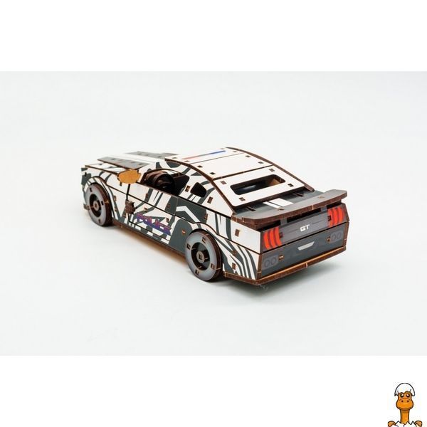 Мамалюк - Дерев'яний 3D конструктор Muscle car GT 162 деталі білий PuzzleOK PuzzleOK RT2-PUZ-00639