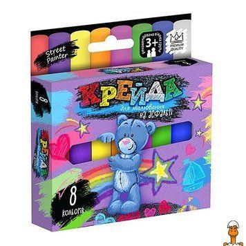 Мамалюк - Мел для рисования на асфальте тонкий 8 шт Danko Toys Danko Toys RT2-MEL-02-02U