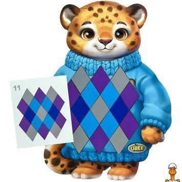 Мамалюк - Дерев&rsquo;яний розвиваючий пазл-вкладиш Гепард Ubumblebees Ubumblebees RT2-ПСД289