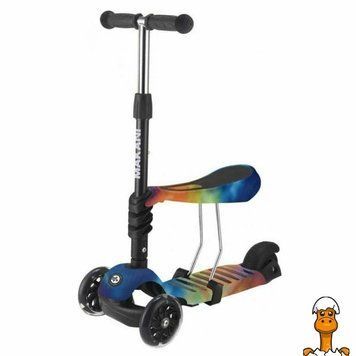 Мамалюк - Трехколесный самокат Kikka Boo Makani 3 в 1 Ride Skate с сиденьем Радуга (31006010092) KIKKA BOO A4-31006010092