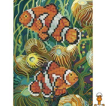 Мамалюк - Алмазна мозаїка Рибки з мольбертом 17x22.5 см Brushme Brushme RT2-DM3007