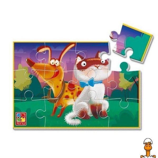 Мамалюк - Мягкие детские пазлы развивающие Котик и собачка A5 Vladi Toys Vladi Toys RT2-VT1104-20