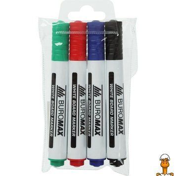 Мамалюк - Набор из 4 маркеров для магнитных досок BM.8800-94 BUROMAX BUROMAX RT2-BM.8800-94