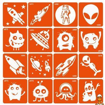Мамалюк - Набор трафаретов для био-тату детский Monsters and Rockets Fresh Tattoo Fresh Tattoo RT2-MONSTERS-AND-ROCKETS-16